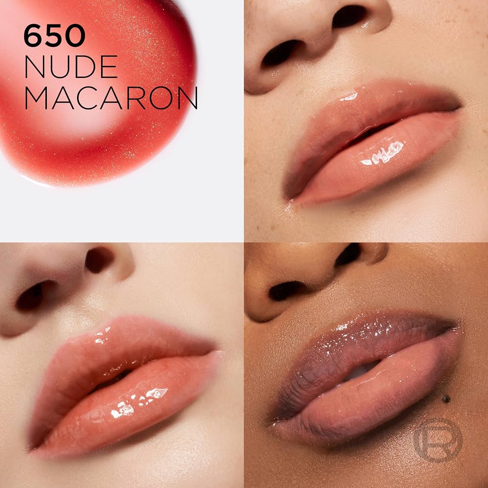 زيت الشفاه المرطب والنافخ لوريال باريس - بلب أمبيشن، درجة 650 (Nude Macaron)