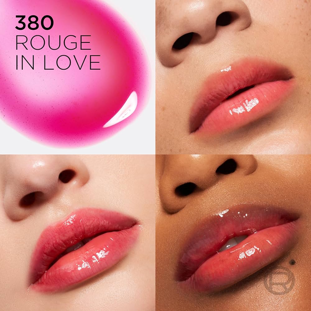 زيت الشفاه المرطب والنافخ لوريال باريس - بلب أمبيشن، درجة 380 (Rouge in Love)