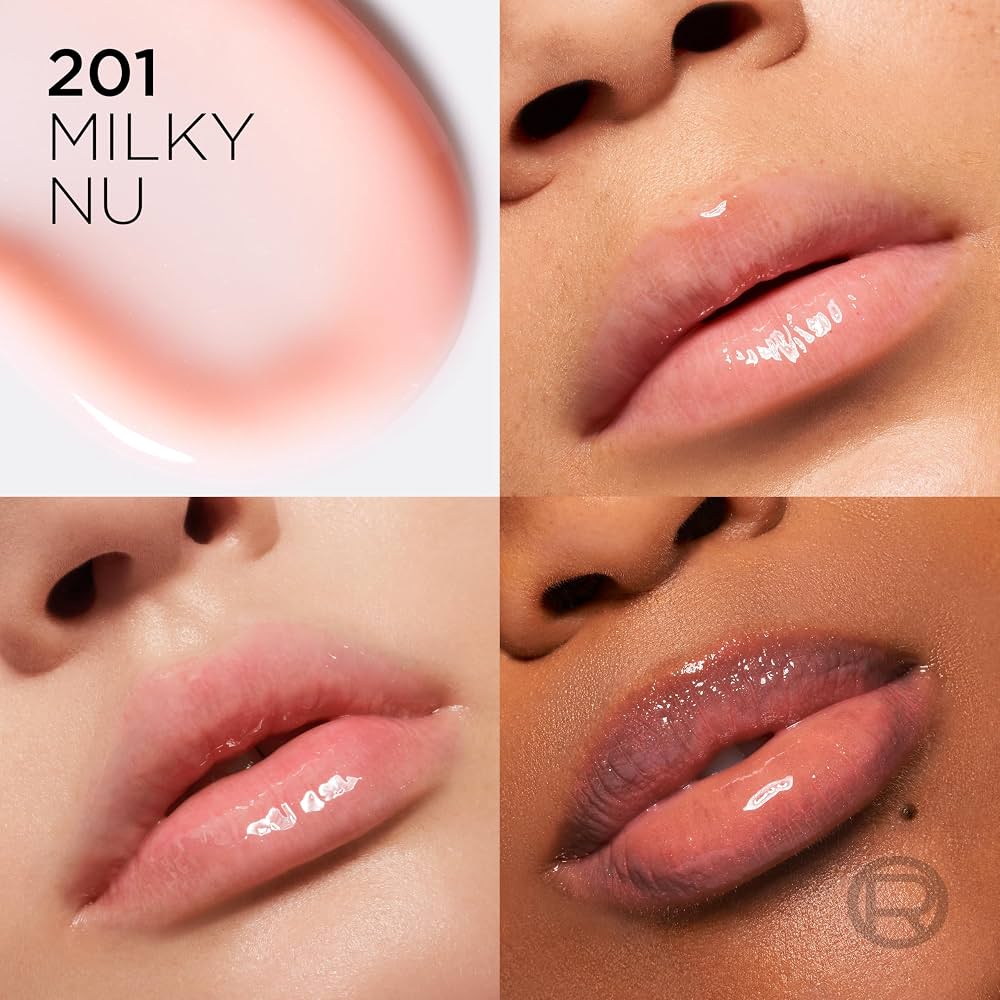 زيت الشفاه المرطب والنافخ لوريال باريس - بلب أمبيشن، درجة 201 (Milky Nude)