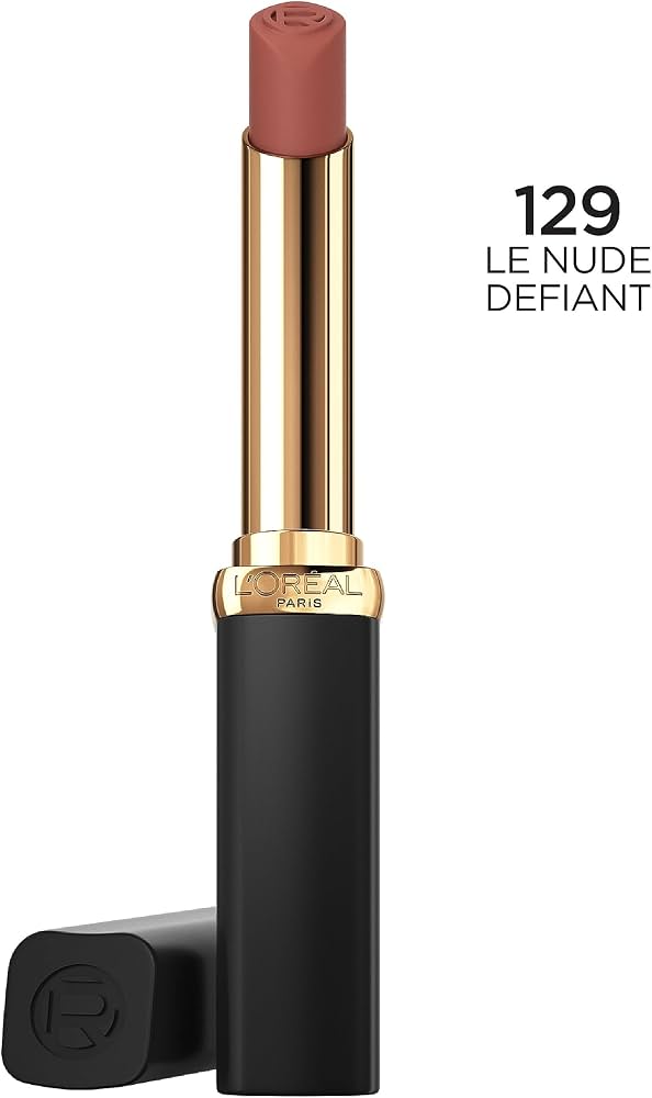 أحمر الشفاه المخملي المطفي لوريال باريس - 16H Volumizing Matte، درجة 129 (Le Nude Defiant)