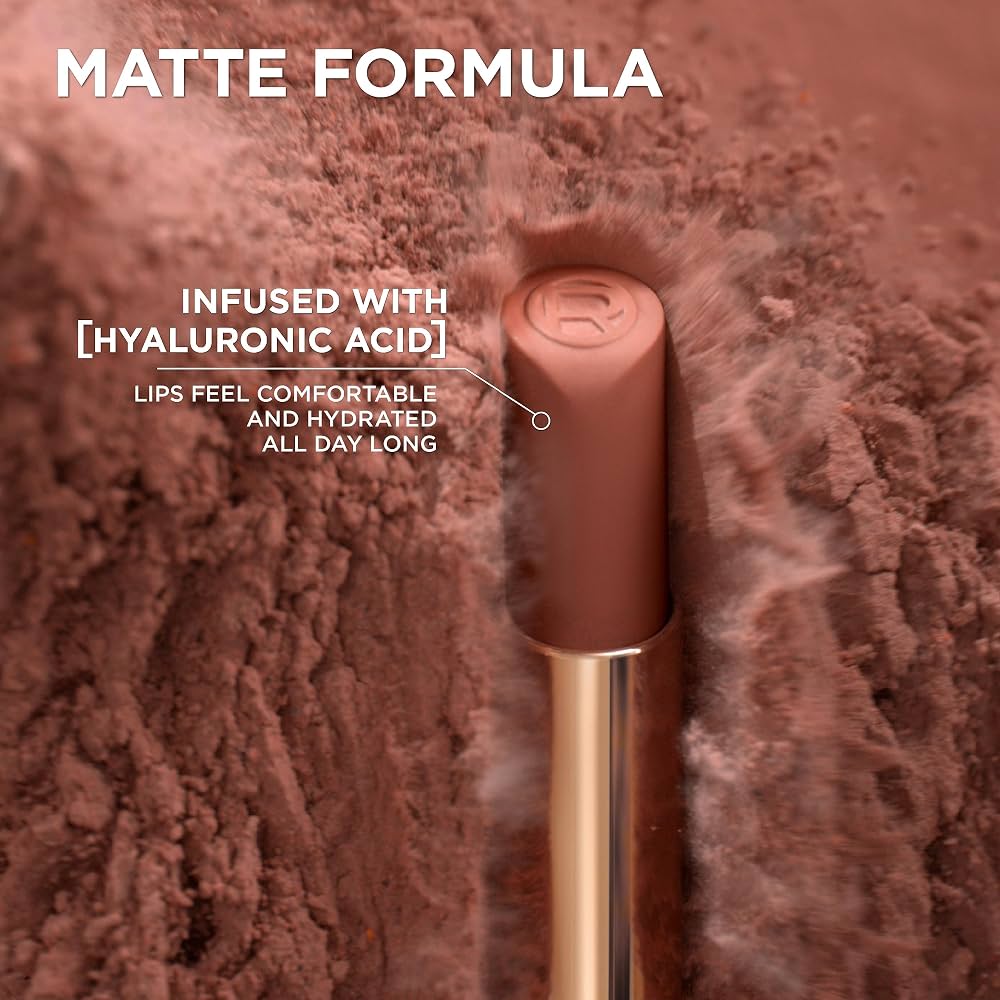 أحمر الشفاه المخملي المطفي لوريال باريس - 16H Volumizing Matte، درجة 129 (Le Nude Defiant)